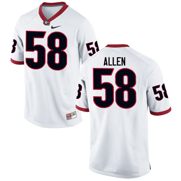Men Georgia Bulldogs #58 Pat Allen College Football Jerseys-White - Click Image to Close